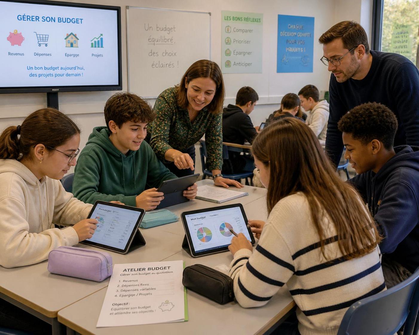 à partir de la rentrée 2026, les collèges intègrent des cours d’éducation financière pour apprendre aux jeunes à gérer leur argent de manière responsable et efficace.